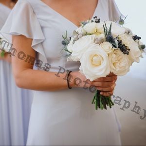 Boho Chiffon Bridesmaid Dress w/ Delicate Sleeves